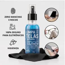 Kit Limpa Telas 120ml Pano Microfibra