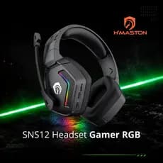 Fone de Ouvido Headset Gamer sem fio Bluetooth LED RGB Microfone H'maston SNS12
