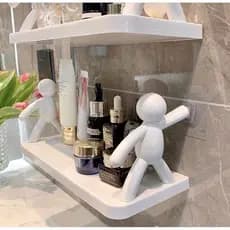 Kit Suporte Plástico ComAdesivo Decoração Para Sala Cozinha Banheiro Prateleira Organizador Sem Furo
