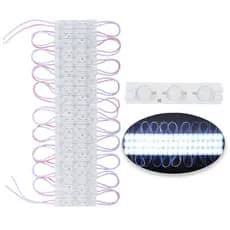 20 Pçs Módulo Injetado 7025 3-led 12v 1,5w 6500k Lente 160º Top