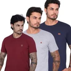Kit com 3 Camisetas Lisas Basica Masculina 100% Algodão Malha Premium Para Homem