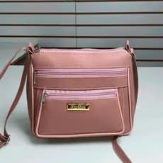 Bolsa Feminina Transversal Pequena com Bolsos e Zíper - Bolsa Casual de Ombro