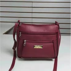 Bolsa Feminina Transversal Pequena com Bolsos e Zíper - Bolsa Casual de Ombro