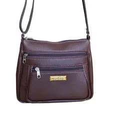 Bolsa Feminina Transversal Pequena com Bolsos e Zíper - Bolsa Casual de Ombro