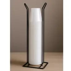 Suporte Porta Copos Descartáveis de Bancada Agua 200ml Preto ou Cromado