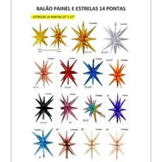 kit C/5 balão metalizado estrela de pontas para decorações de festa aniversário baladas..