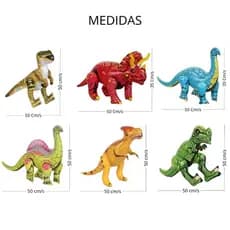 Kit 6 Infláveis Dinossauros para Festas