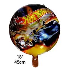 Balão Metalizado Hot Wheels de 45 cm 6 unidades