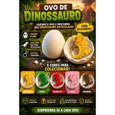 Ovo Dinossauro Surpresa Colecionável Quebre Ovo Descubra Seu Chaveiro Dino Articulado Colorido
