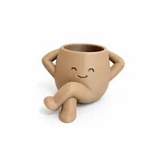 Vaso Decorativo Suculentas Cachepô Bonequinho Sentado 6,5cm Decoração Casa Quarto Mesa Escritório