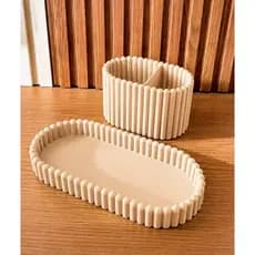 Organizador de Mesa com Bandeja e Porta Objetos Decoração Moderna para Escritório e Home Office