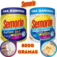 800g Alvejante Tira Manchas Em Pó Roupas Brancas Coloridas Sem Cloro Semorin