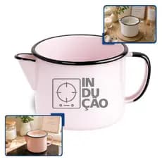 Caneca Leiteira Com Bico 1 Litro Esmaltada Original Off