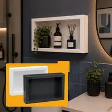 Nicho de Parede Sobrepor 28x40 Banheiro Plástico de Engenharia Acabamento Gloss Metasul