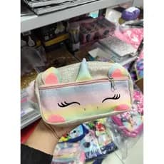 Estojo Escolar Feminino com Glitter Unicornio