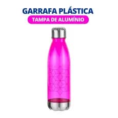 GARRAFA PLÁSTICA ESTAMPADA C/ TAMPA AL - 700ML - MATELASSE ROSA BRW