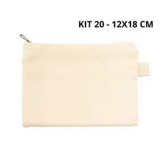 Kit 20 Necessaire Lisa 100% Algodão Cru Necessaire Para Bordar 12x18
