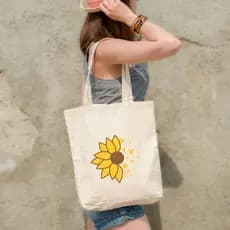 Bolsa Ecobag Estampa Girassol Sacola Ecológica 100% Algodão