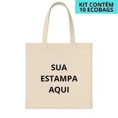 KIT 10 Ecobag Sacola Ecológica Personalizada Ecobag 35X38