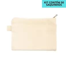 Kit 50 Necessaire 100% Algodão Cru Necessaire Para Bordar Lisa 12x18