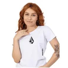Blusa Feminina Volcom Camiseta Skate Streetwear Algodão Puro Branca
