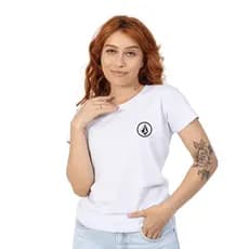 Camiseta Feminina Camisa Básica Personalizada Volcom | 100% Algodão Branca Preta | Varias Cores