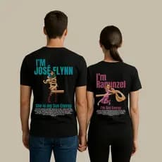 Kit 2 Camisetas Casal Namorados Estilosa Minimalista Modelo "Flynn e Rapunzel" - Novidade Promoção Especial . J&C