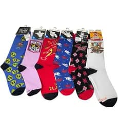Meia Cano Alto em Algodão Estampada | Personagens | Divertidas | harrypotter | Superman | coringa | friends | gamer