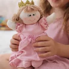 Boneca Princesa de Pano  Artesanal Infantil Delicada e Macia 25cm