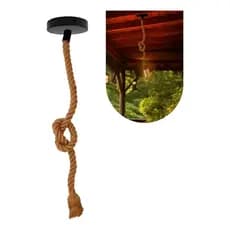Corda de sisal pendente luzes vintage retro pendurado lâmpada e27 decoração