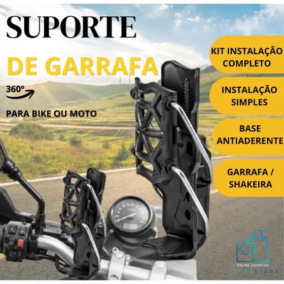 Suporte De Garrafa Ajustável universal 360° Bike E Moto Caramanhola