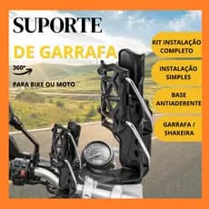 Kit 2 Suporte Ajustável Porta Garrafa Bicicleta Moto Bike