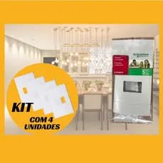 Kit 4 Placas 4x2 1 Módulo Branco Lunare Schneider PRM44211