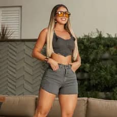 Short Meia Coxa Com Elastano -NS0005