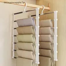 Pequeno Rack De Armazenamento De Calças De 7 Camadas/5 Cabide Organização De Roupas Domésticas [COD]