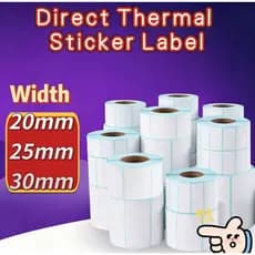 20mm 25mm 30mm De Largura Papel Térmico Direto Etiqueta Em Branco Código De Barras Adesivo Para Impressora Térmica Xprin