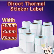 70mm 75mm 80mm De Largura Papel Térmico Direto Etiqueta Em Branco Código De Barras Adesivo Para Impressora Térmica Xprin