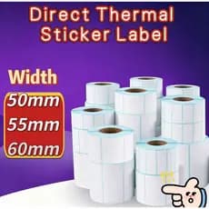 50mm 55mm 60mm De Largura Papel Térmico Direto Etiqueta Em Branco Código De Barras Adesivo Para Impressora Térmica Xprin