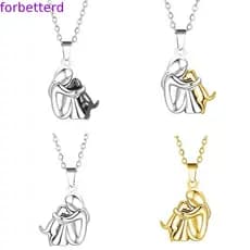 Colar Com Pingente De Abraço De Cachorro Para Meninas  , Cor Dourada E Prateada , Brincos Simples Cachorros