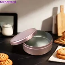 3 Unidades De Lata Para Bolo De Chá , Caixas Redondas De Armazenamento De Biscoitos De 3 Cores , Caixa De Emb