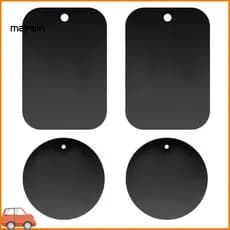 [Ma] 4 Unidades Retângulo Redondo Para Celular Suporte Magnético Montagem Em Carro Adesivo De Placa De Metal