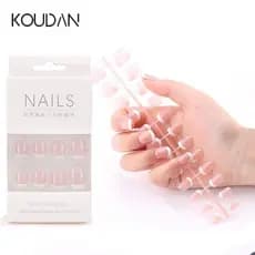 Unhas Falsas Naturais Brilhantes Cor Da Pele Capa Completa Adesivo Manicure Ferramentas De Cuidados Com As À Prova Dwate