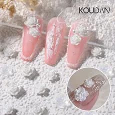 Nail Art Decoração De Unhas Adesivo Gel Unha Polonês Strass Cristal Camélia Flor Bonito Branco 30 Pcs KOUDAN