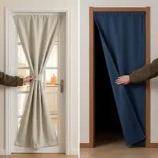 Cortinas Blackout HWNOSU , Cortina De Fita Mágica Autoadesiva À Prova De Poeira , Bloqueio De Luz