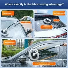 Escova profissional para lavagem de carros, alça grande usando Design curvo, economia de trabalho, dobrável e removível