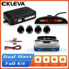 Sensor De Estacionamento Com Display LED EKLEVA , Sistema De Radar De Backup Reverso Para Carro , + Alerta De Campainha
