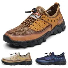 Sapatos masculinos moda sapatos casuais ao ar livre respirável malha sapatos sandálias sapatos de caminhada