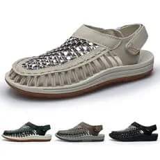 Sapatos masculinos sandálias sapatos tecidos à mão Velcro sapatos de praia moda ao ar livre sapatos casuais sapatos de c