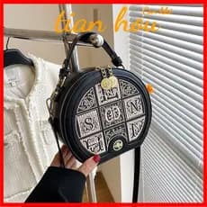 Leve Luxo Tridimensional Indústria Pesada Bordada de Luxo Pequena Saco Redondo Bordado Saco Redondo Feminino Desenho de Nicho de Bolo Portátil Saco Redondo Mensageira de Ombro