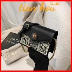Bolsa Feminina de Outono Inverno Moda de Inverno Versão coreana da moda Bolsa Pequena Quadrada Popular Bolsa em Cadeia de Corpo Cruzado W67T
